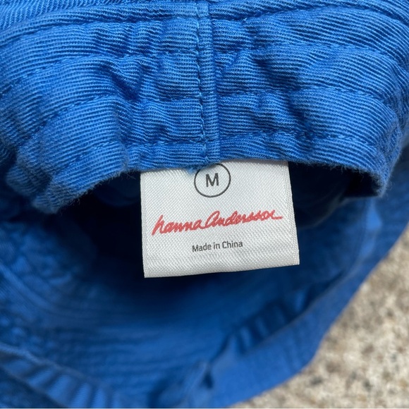 Hannah Andersson Toddler Floppy Sun Bucket Hat Summer Chin Tie Blue Medium - Picture 5 of 9